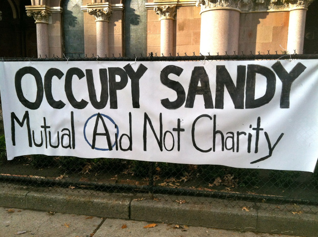 Sign Outside of the OS Distribution Hub Hosted at the Church of St. Luke and St. Matthew in Brooklyn