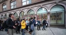 Cooper Union students at a protest in May 