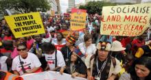 Activists outside the UN climate change conference (COP17) in Durban, South Africa.