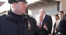 Bloomberg with police escort visits Rockaways