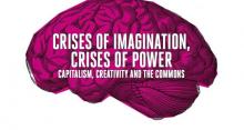 picture of a pink brain with the book title crisis of imagination crisis of power: capitalism, creativity, and the commons