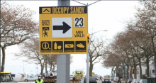 Sign That Reads, "This way to Occupy Sandy...."