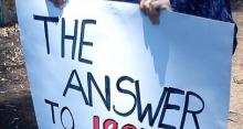 Protest Sign: The Answer to 1984 is 1776