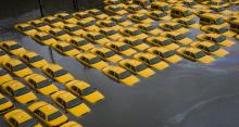 Taxis underwater in New Jersey after Hurrican Sandy