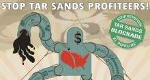 Poster for Stop Tar Sands Profiteers - Week of Action March 16-23