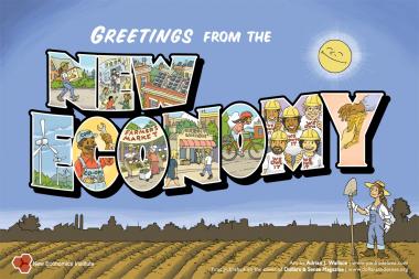 Greetings from the New Economy! postcard