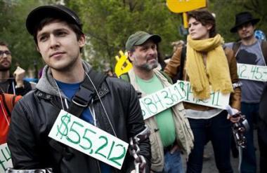 student debt protest