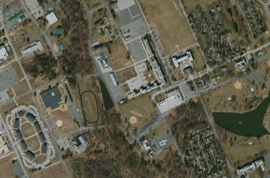 Fort Meade, Maryland. Aerial view via Mapbox.