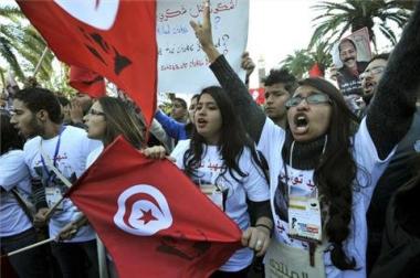 Photo of activists at World Social Forum (WSF)