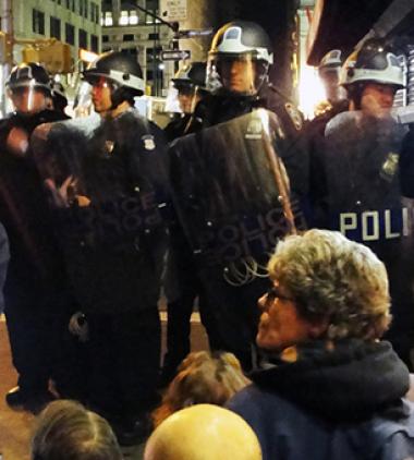 Police presence at Zuccotti