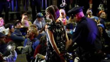 arrest during Flood Wall Street protests