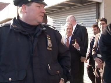 Bloomberg with police escort visits Rockaways