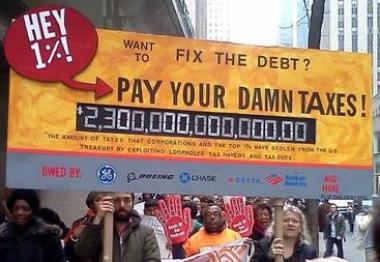 Activists Holding the "National Debt Clock"