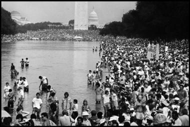 How it was.... people waded in the reflecting pool