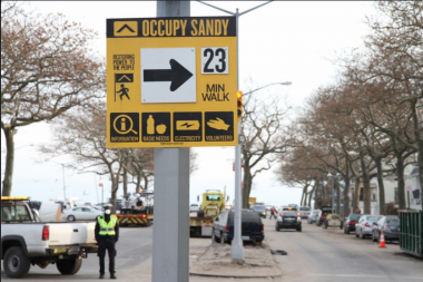 Sign That Reads, "This way to Occupy Sandy...."